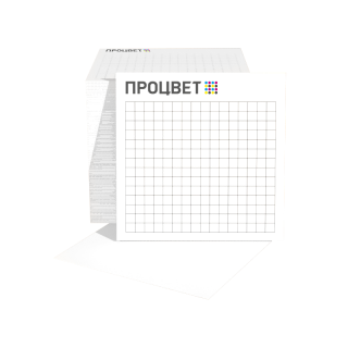 Кубарик на склейке 90×90 мм с логотипом, в блоке 900 листов