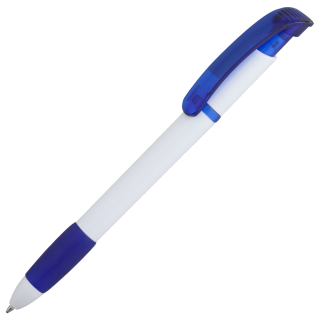 Ручка шариковая Selena, белая с синим клипом (арт. 4476.64)