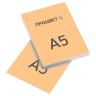 Ризография на цветной бумаге формата А5, двусторонняя печать (1+1)