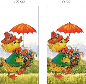 Низкое разрешение растровых элементов