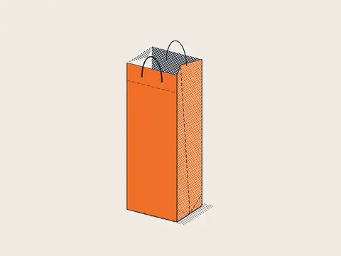 Визуализация: Бумажный пакет 125×340×100 мм (полупакет)