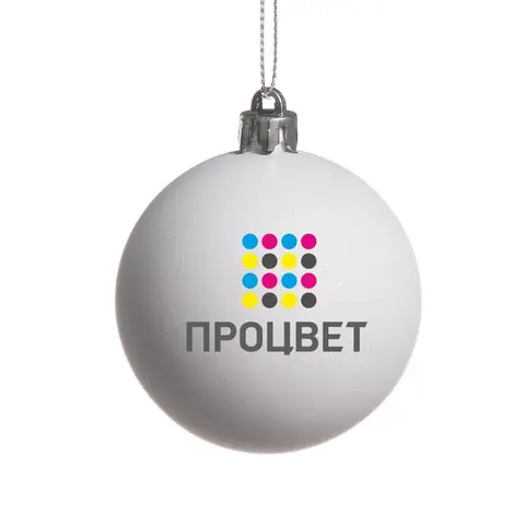 Ёлочный шар с логотипом компании, УФ-печать