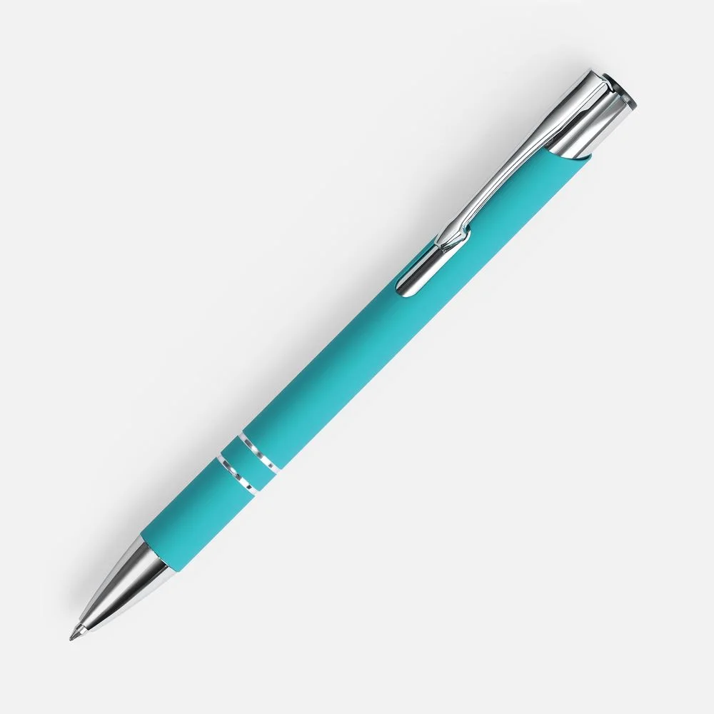 Ручка шариковая Keskus Soft Touch, бирюзовая