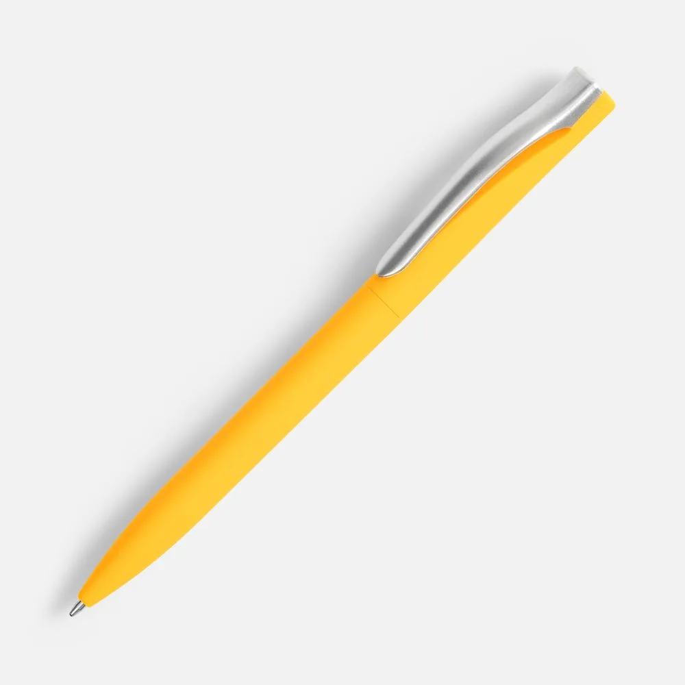 Ручка шариковая Pin Soft Touch, желтая