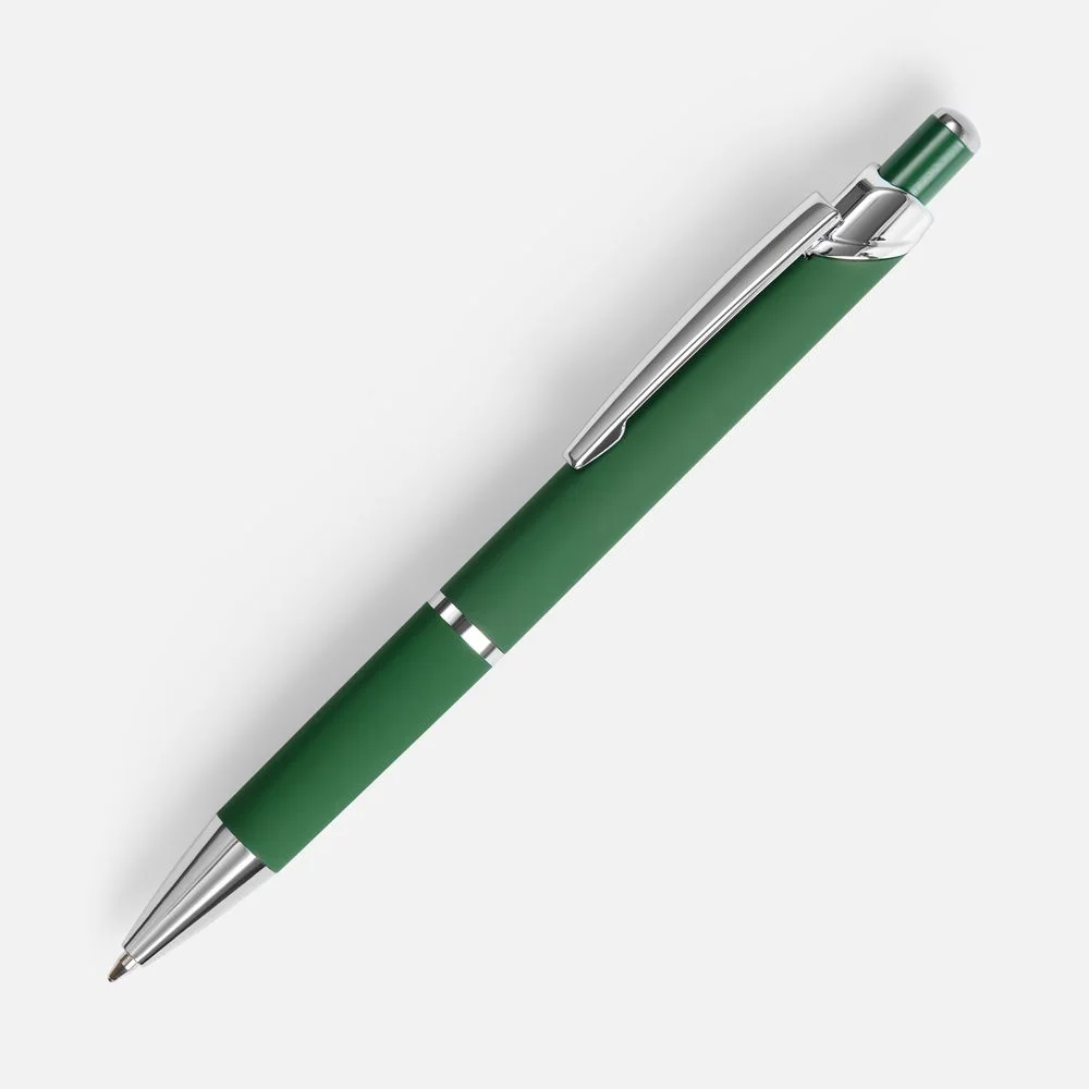 Ручка шариковая Chromos Soft Touch, зеленая