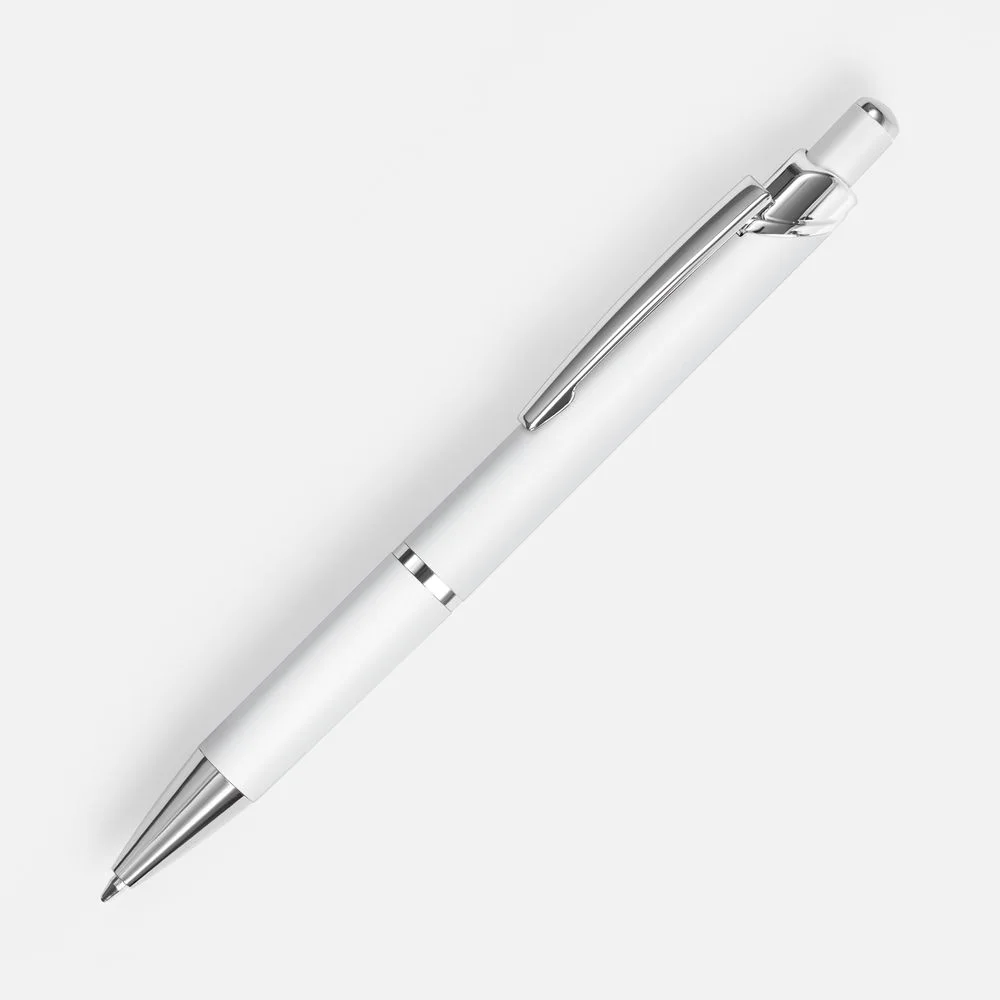 Ручка шариковая Chromos Soft Touch, белая