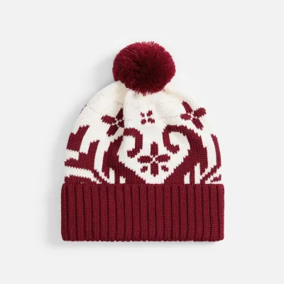 Шапка Wintertude, красная с белым, белый