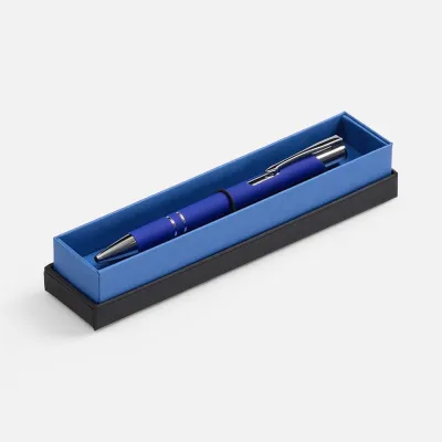 Ручка шариковая Keskus Soft Touch в футляре, синяя, синий