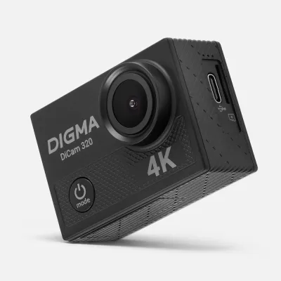 Экшн-камера Digma DiCam 320, черная, черный