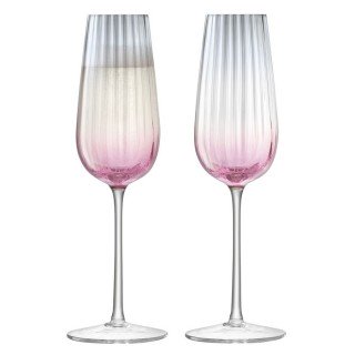 Набор из 2 бокалов для шампанского Dusk, розовый с серым