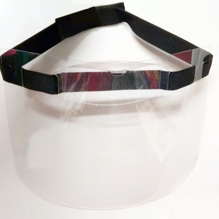 Защитный экран-маска для лица кассиров и персонала, от 128 руб., прозрачный пластик, нанесение лого