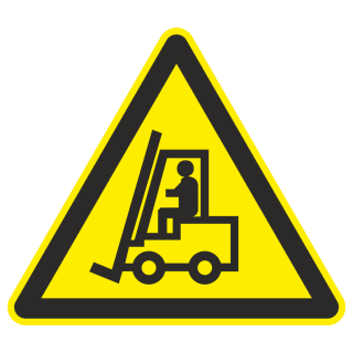 Знак напольный «Внимание! Автопогрузчик» противоскользящий, 600х600х600 мм