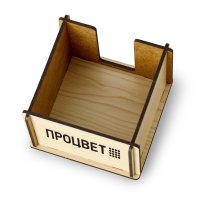 Подставка из дерева для бумажного блока 90х90х50 мм с логотипом