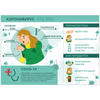 Плакат Covid-19 «информация о профилактике коронавирусной инфекции у человека» формата А2