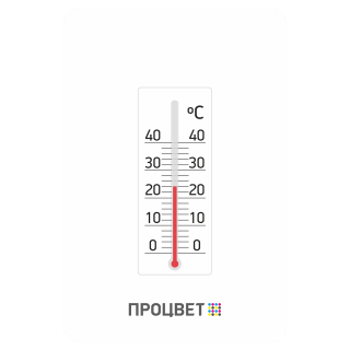 Рекламный магнит с термометром 90х90 мм виниловый
