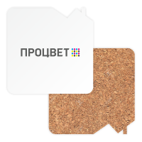 Бирдекель/подставка под пиво фигурной формы до 110×110 мм из пивного картона и пробки