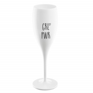 Бокал для шампанского Superglas с надписью Grl Pwr, белый