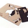 Деревянная карта мира World Map True Puzzle Small, черная