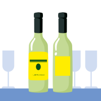 Комплект этикеток на бутылку вина, 2 этикетки