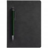 Ежедневник Magnet с ручкой, черный с зеленым