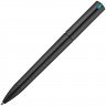 Ручка шариковая Split Black Neon, черная с голубым