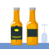 Комплект этикеток на пивную бутылку, 2 этикетки