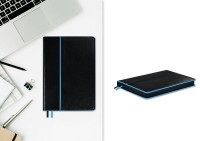 Ежедневник Alanis, недатированный, черный с голубым