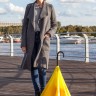 Зонт наоборот Unit Style, трость, оранжево-желтый