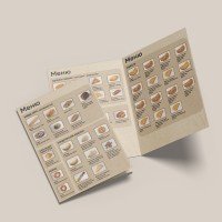 Меню на скрепке А4 (8 страниц+ обложка, в развороте А3)