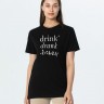 Футболка Drunk со светящимся принтом, черная