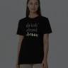 Футболка Drunk со светящимся принтом, черная