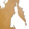 Деревянная карта России, коричневая