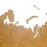Деревянная карта России, коричневая