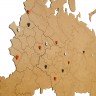 Деревянная карта России, коричневая