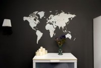Деревянная карта мира World Map Wall Decoration Medium, белая