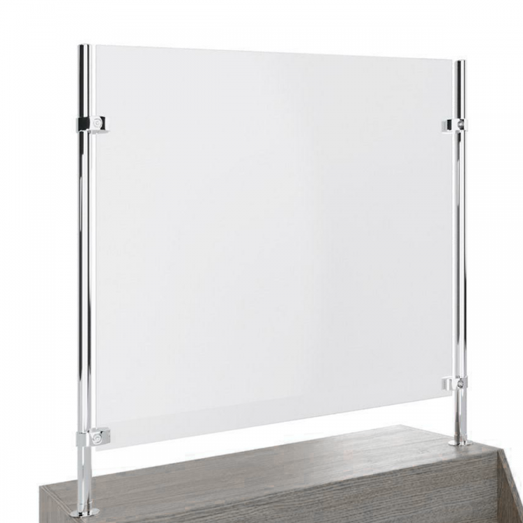 Защитный экран для сотрудников офиса с креплением к столу, вариант 2