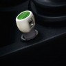Автомобильное зарядное устройство с подсветкой Logocharger, белое