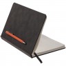 Блокнот Magnet Chrome с ручкой, черный с оранжевым