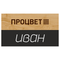 Бейдж из дерева (фанера) 90х50 мм с полем для надписи мелом и гравировкой
