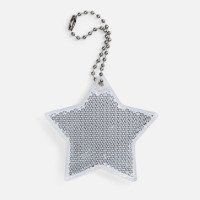 Пешеходный светоотражатель с цепочкой «Звезда», белый