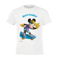 Футболка детская «Микки Маус. Born Leader», белая