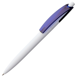 Ручка шариковая Bento, белая с синим клипом (арт. 4708.64)