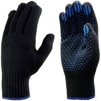 Перчатки рабочие «Люкс», черные с синим