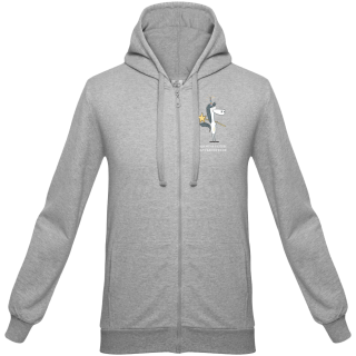 Толстовка «Клуб добряков» серая, на молнии с капюшоном