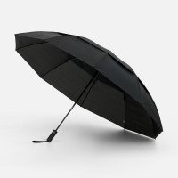 Зонт обратного сложения twoGether с двойным куполом, черный