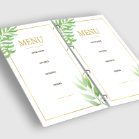 Меню на кольцах А5 (14 уплотненных листов, включая обложку)