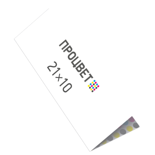 Пригласительные 21х10 см со сложением (4+4, цветная с двух сторон, в развороте 21х20 см)