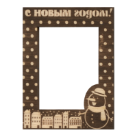 Фоторамка магнитная Снеговик 60×80 мм темное дерево