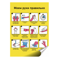 Наклейка-памятка «Моем руки правильно», формат А3, вертикальная