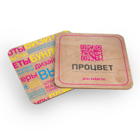 Подставка под горячее из фанеры с полноцветной печатью 100х100 мм